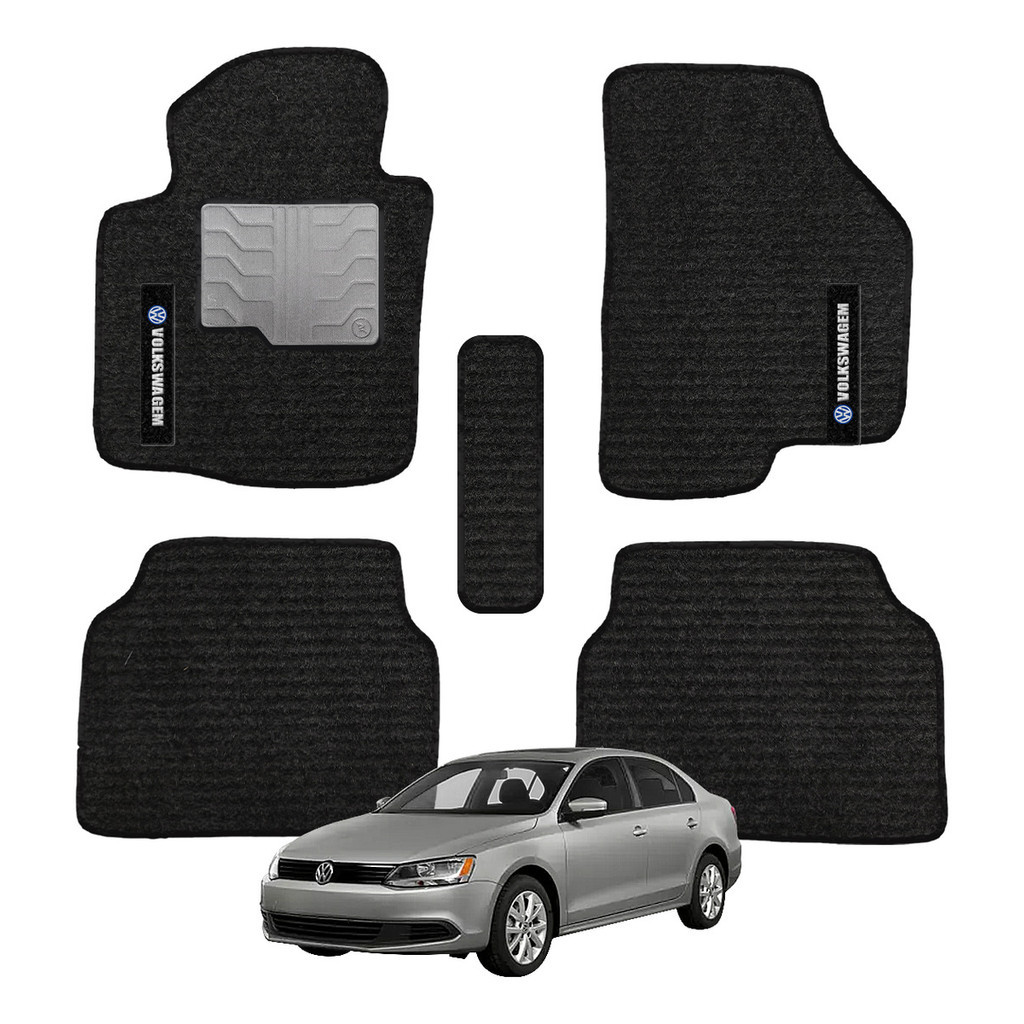 Kit de tapetes 5 peças específico Jetta 2011 ... 2014 Carpete Preto