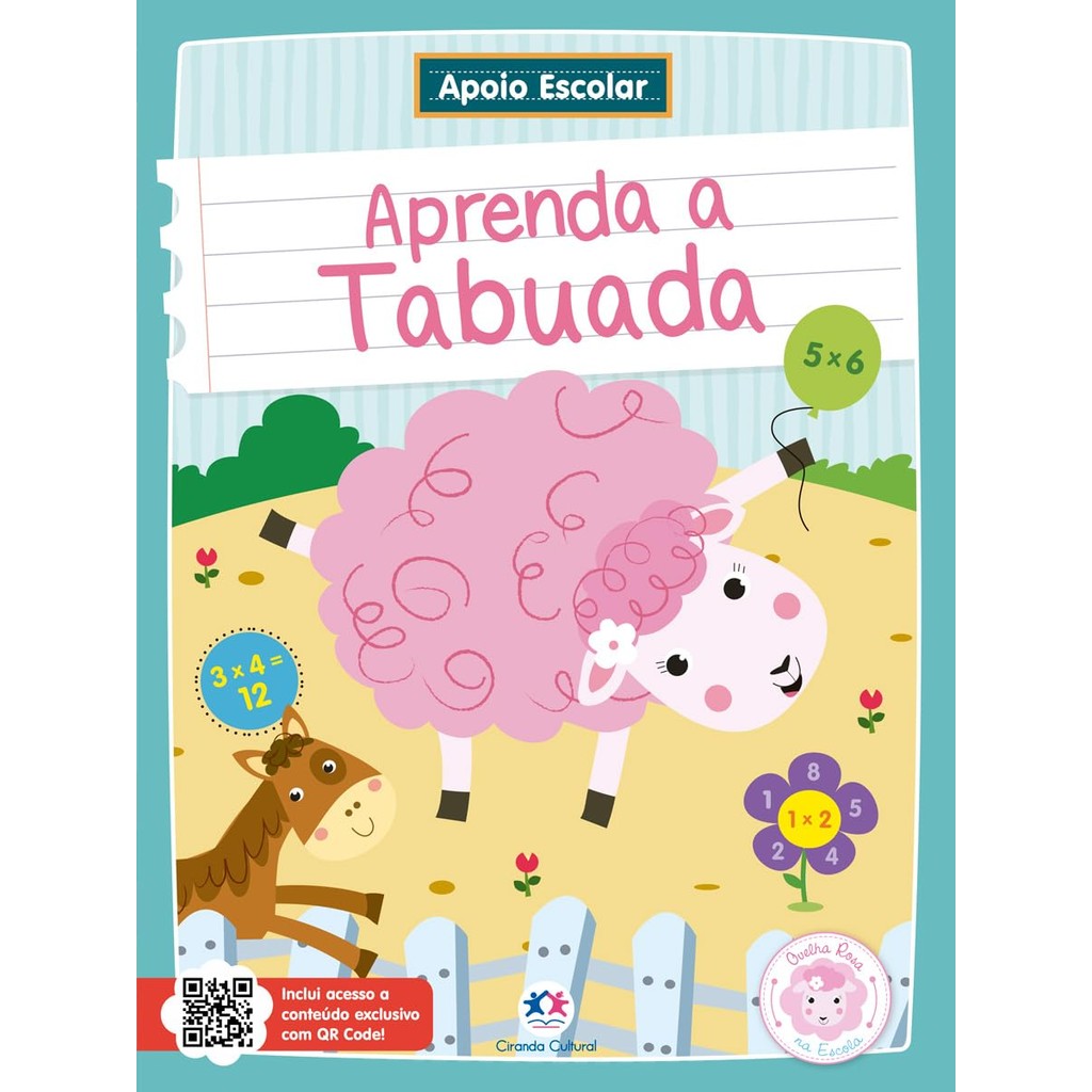 Apoio Escolar | Aprenda a Tabuada: Ovelha Rosa na Escola em Oferta na Shopee