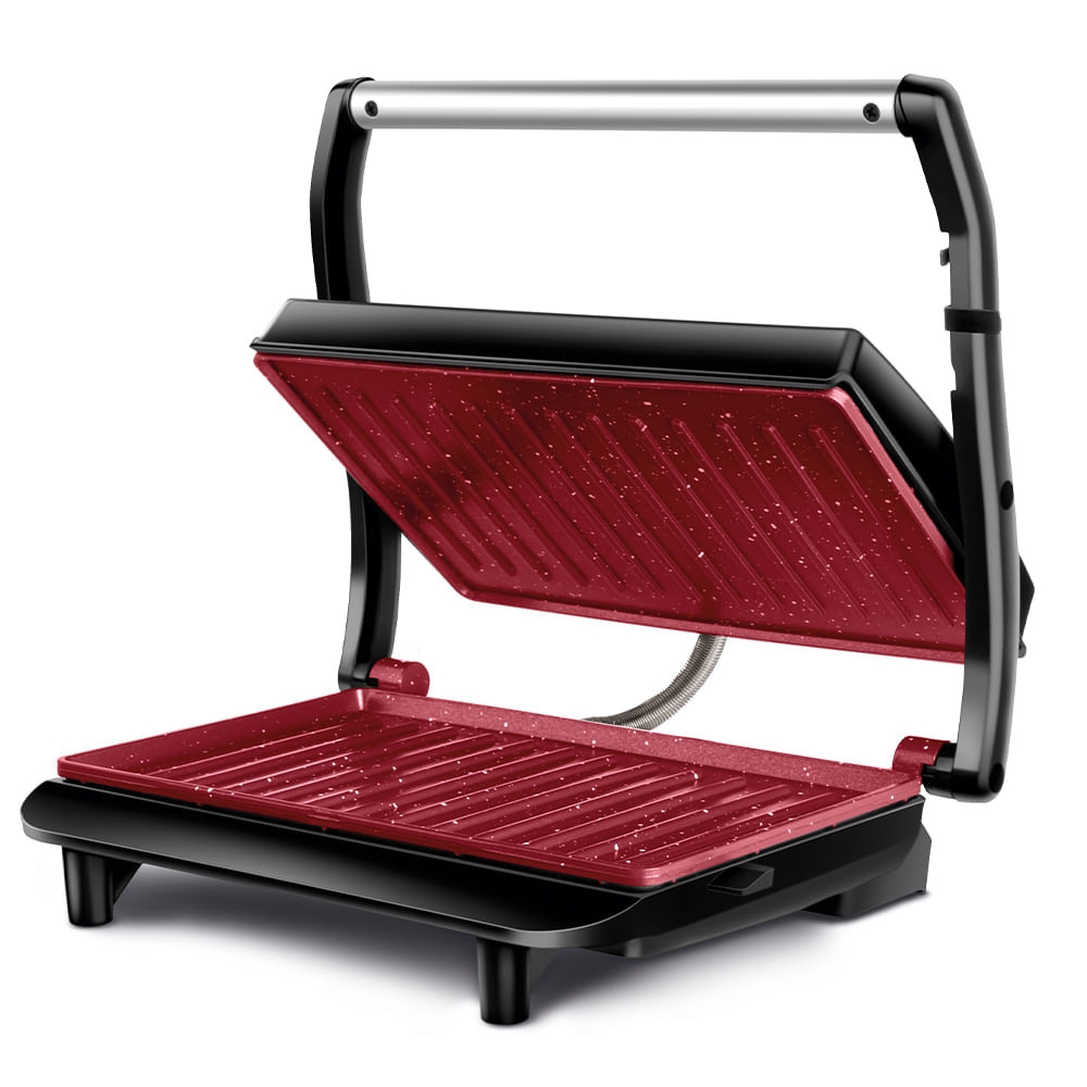 Press Grill Master Press Mondial Vermelho e Inox 1000W PG-01-RC em Oferta na Shopee