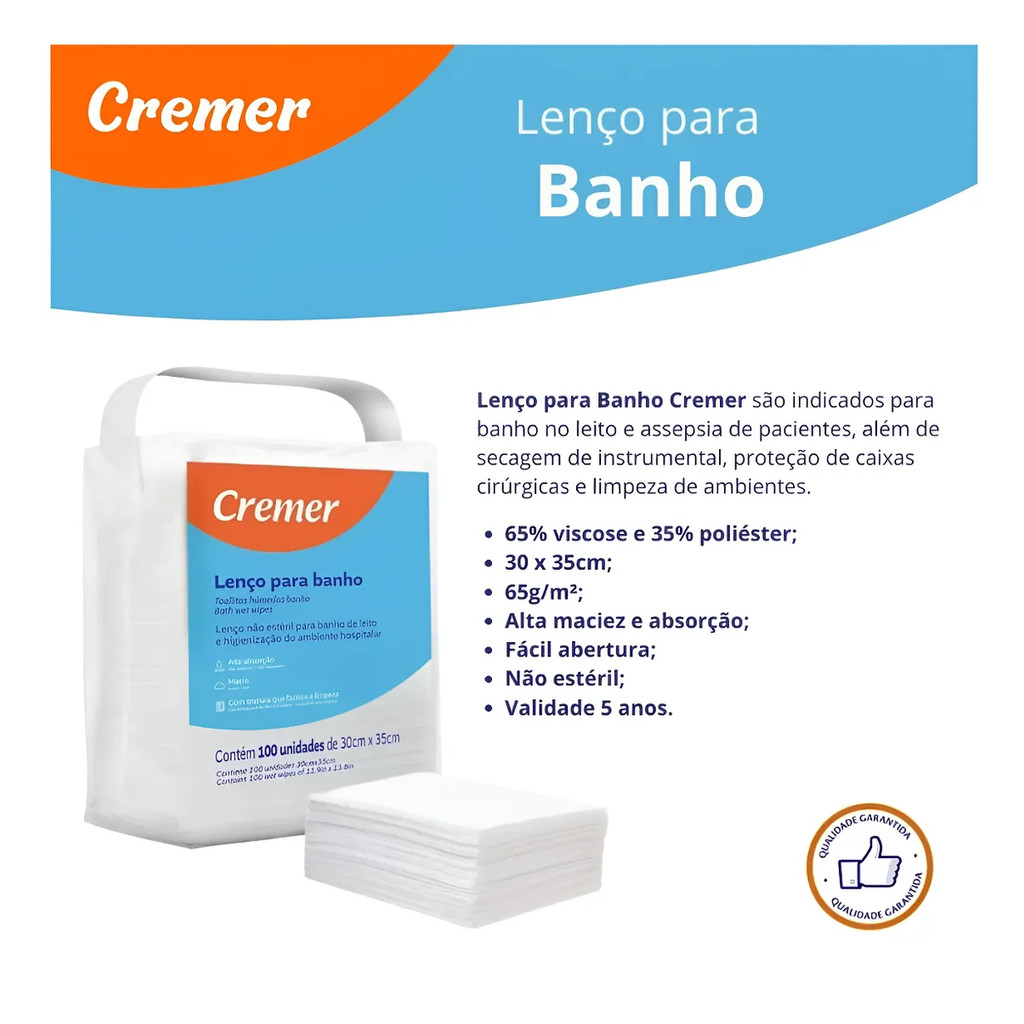 Lenço Para Banho Cremer - 100 UN — imagem 2 de 2