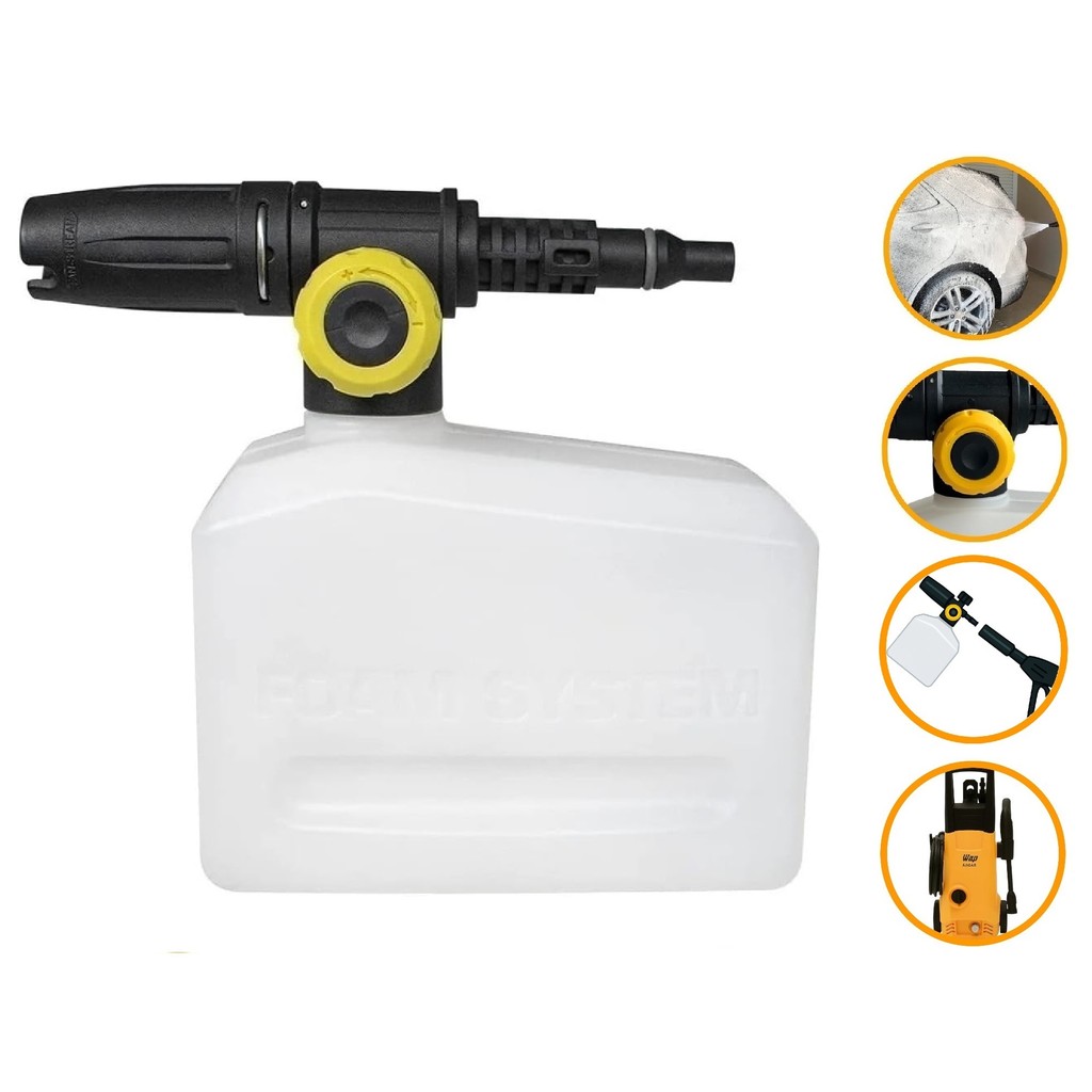 Canhão Espuma Snow Foam Difusor Aplicador Detergente Espuma Wap Âmbar Lavadora Alta Pressão