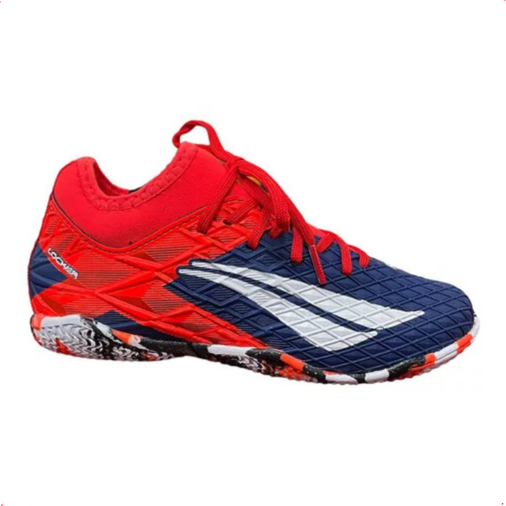 Tenis Futsal Penalty Infantil Rx Locker Kids Y-3 N° 28 Ao 36 Azul e Vermelho