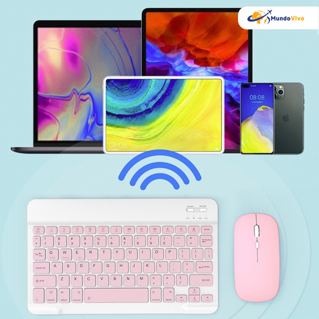 Adequado para PC, iPad, Tablet, Laptop Bluetooth Teto Colorido Sem Fio e Kit de Suporte