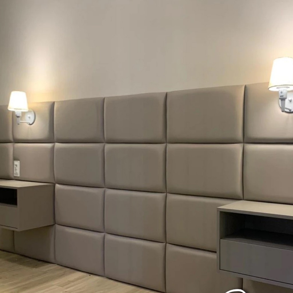 Cabeceira Modular Suede Estofada Retangular 40x30cm Para Cama Box Solteiro Casal Queen King