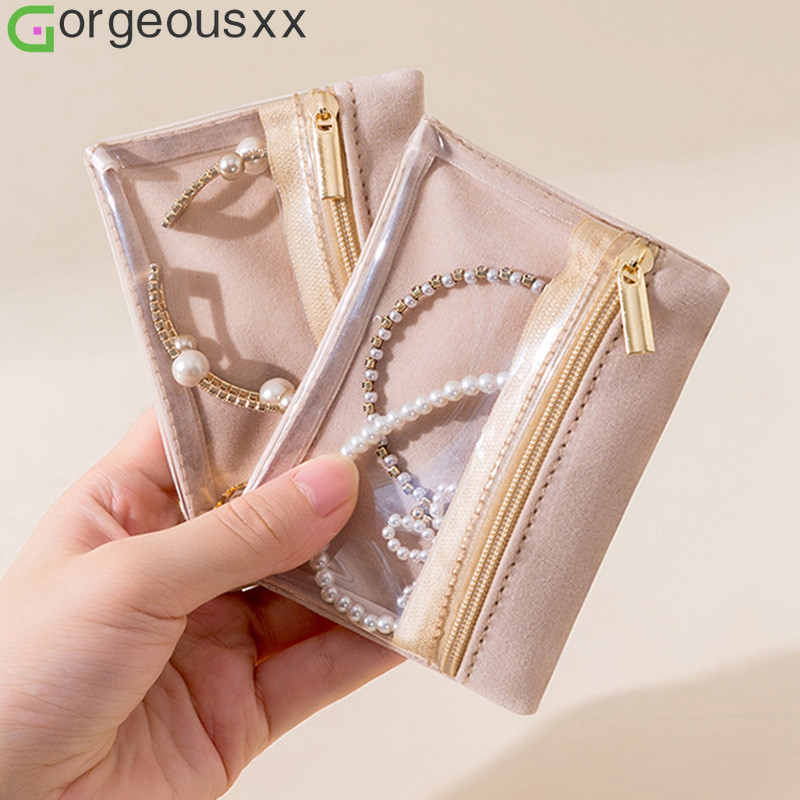 Mini Bolsa De Armazenamento De Joias , Organizadora De Viagem Transparente Para Anéis Com Zíper , Bolsas De Acessórios