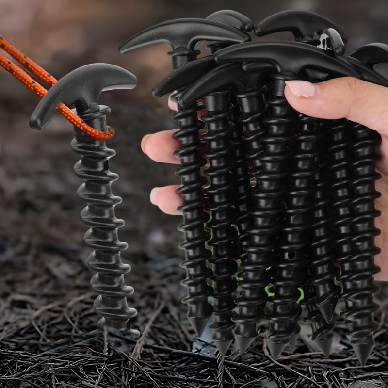 Unhas Fixas Para Barraca De 15 Unidades-Estacas De Âncora De Parafuso-Pregos Fixos À Prova De Vento-Estaca De Em Espiral