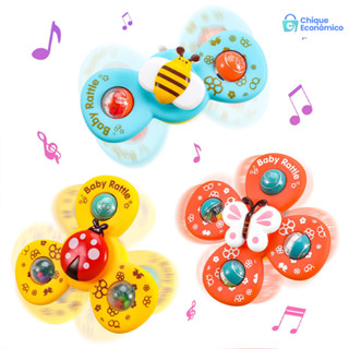 Kit 3 Brinquedo Sensorial para Bebê - Ventosa Adesiva Gira Spinner Atividade Educativa em Oferta na Shopee