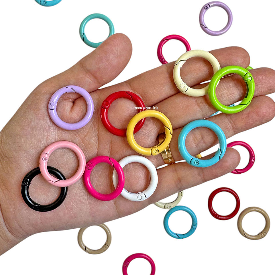 Fecho Redondo Mosquetão Colorido Metal - 10 pçs em Oferta na Shopee