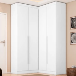 Guarda Roupa Dormitório Casal Canto com 4 Portas 135x130x235 Versatille Yescasa