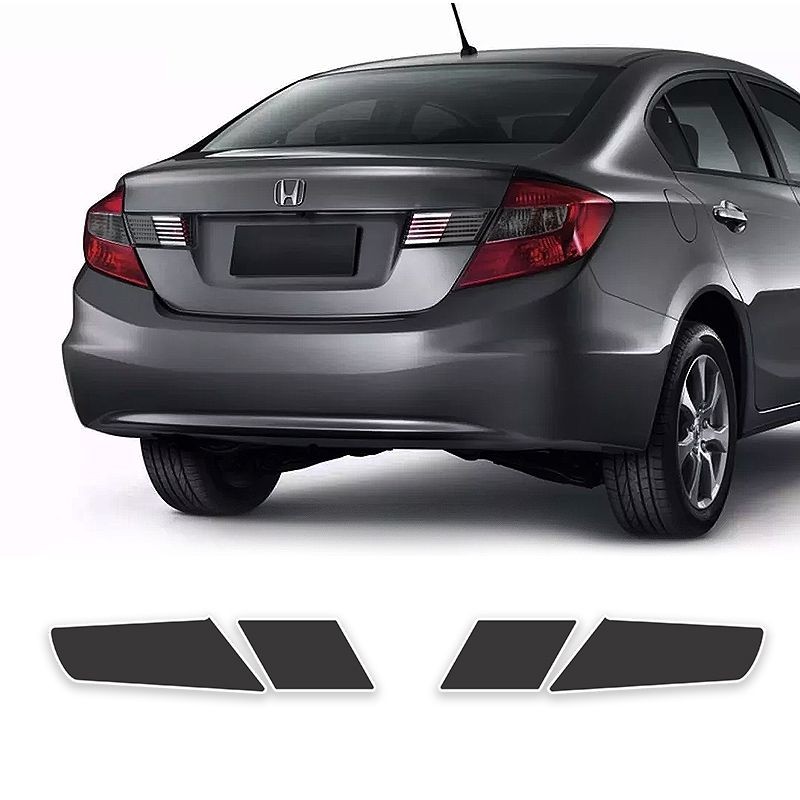 Par Aplique Lanterna Traseira Para Civic G9 12/16 Negra Fume em Oferta na Shopee