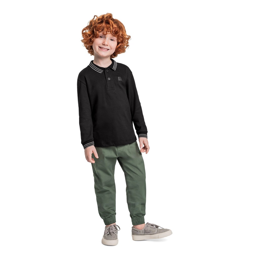 Camisa Polo Manga Longa para Menino Quimby