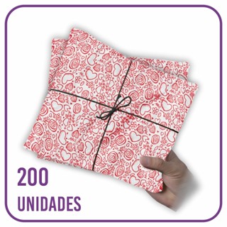 Papel Seda Premium Corações Vermelho- 60x40cm 200 folhas em Oferta na Shopee