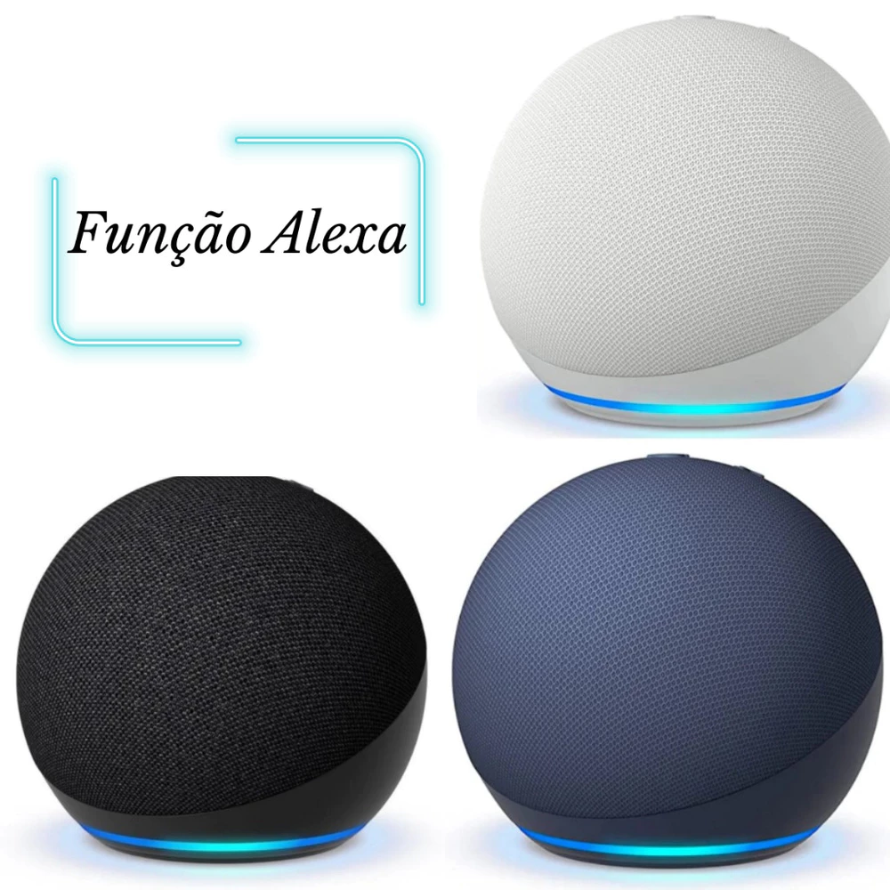 Caixa de Som Bluetooth 5W Com LED Via App Portátil Rádio USB Alta Qualidade Função Alexa