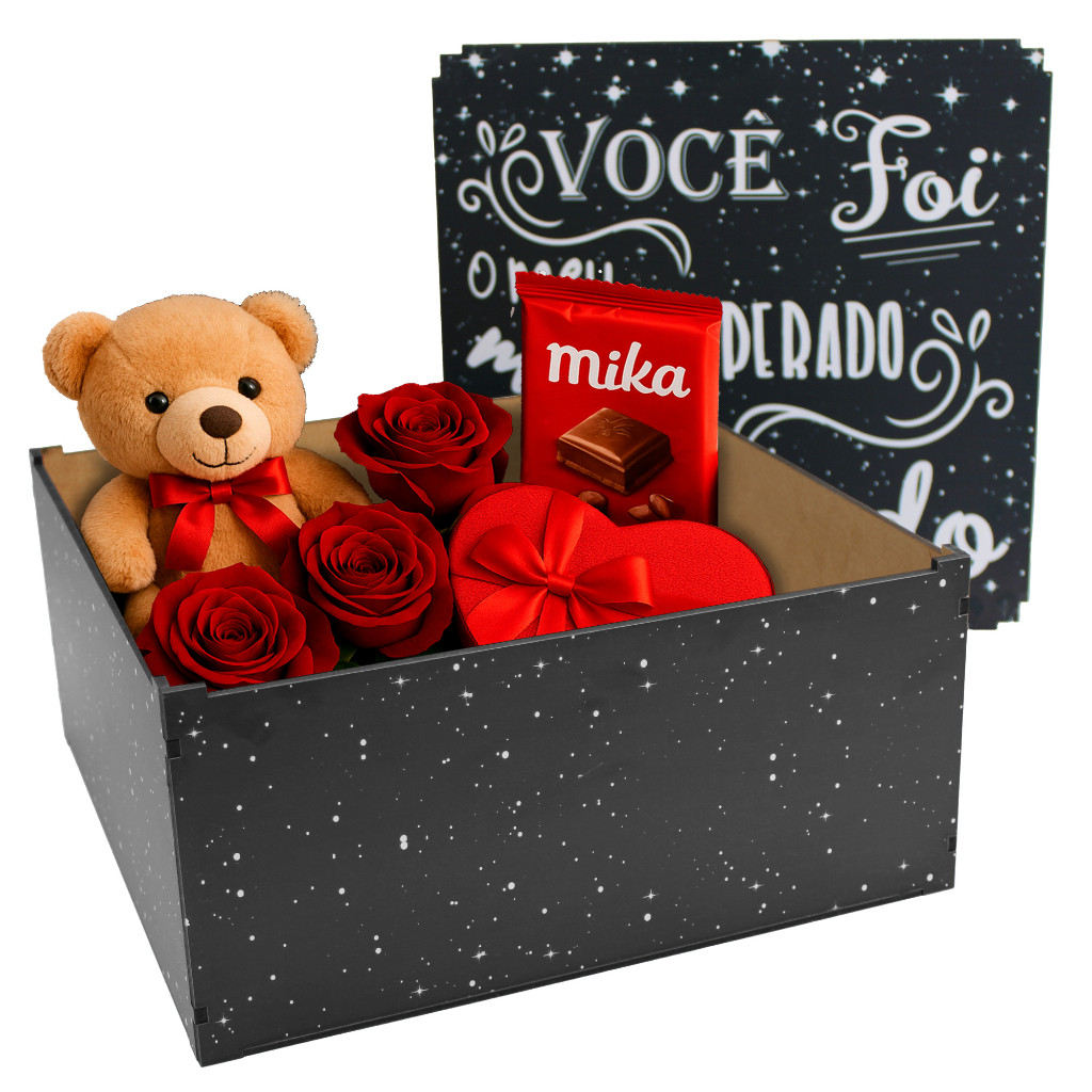 Caixa Presente MDF 30x30x14 Para Dia dos Namorados | Decoração Criativa e Personalizada 4 opções