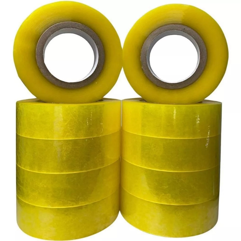 Kit com 20 Fita Adesiva Transparente 500m Larga Para Embalar - Importada