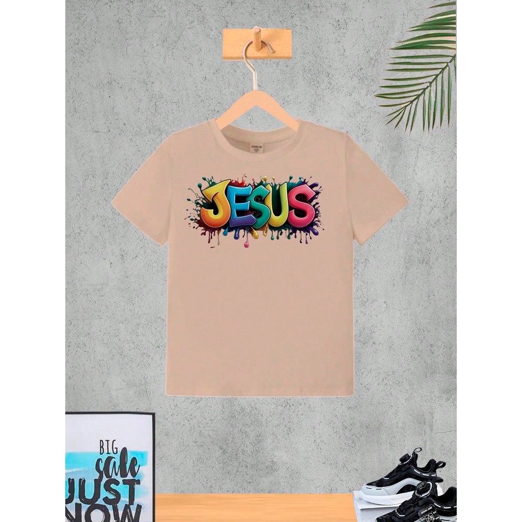 Camiseta Infantil Jesus Color Menino Roupa Criança Masculino Verão