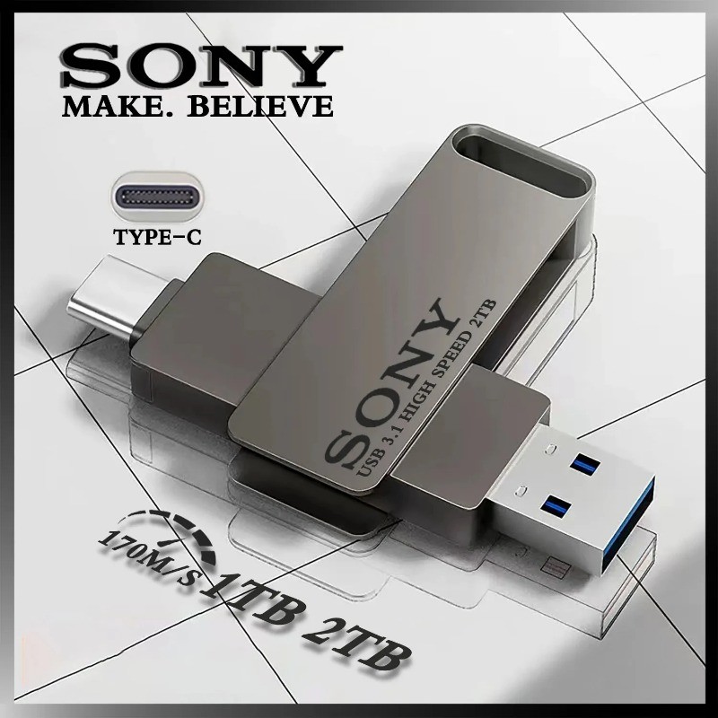 2TB SONY USB Pendrive De Alta Velocidade Tipo C Flash Drive 1TB Metal 512GB 256GB Portátil Memória Vara Para Xiaomi Tele