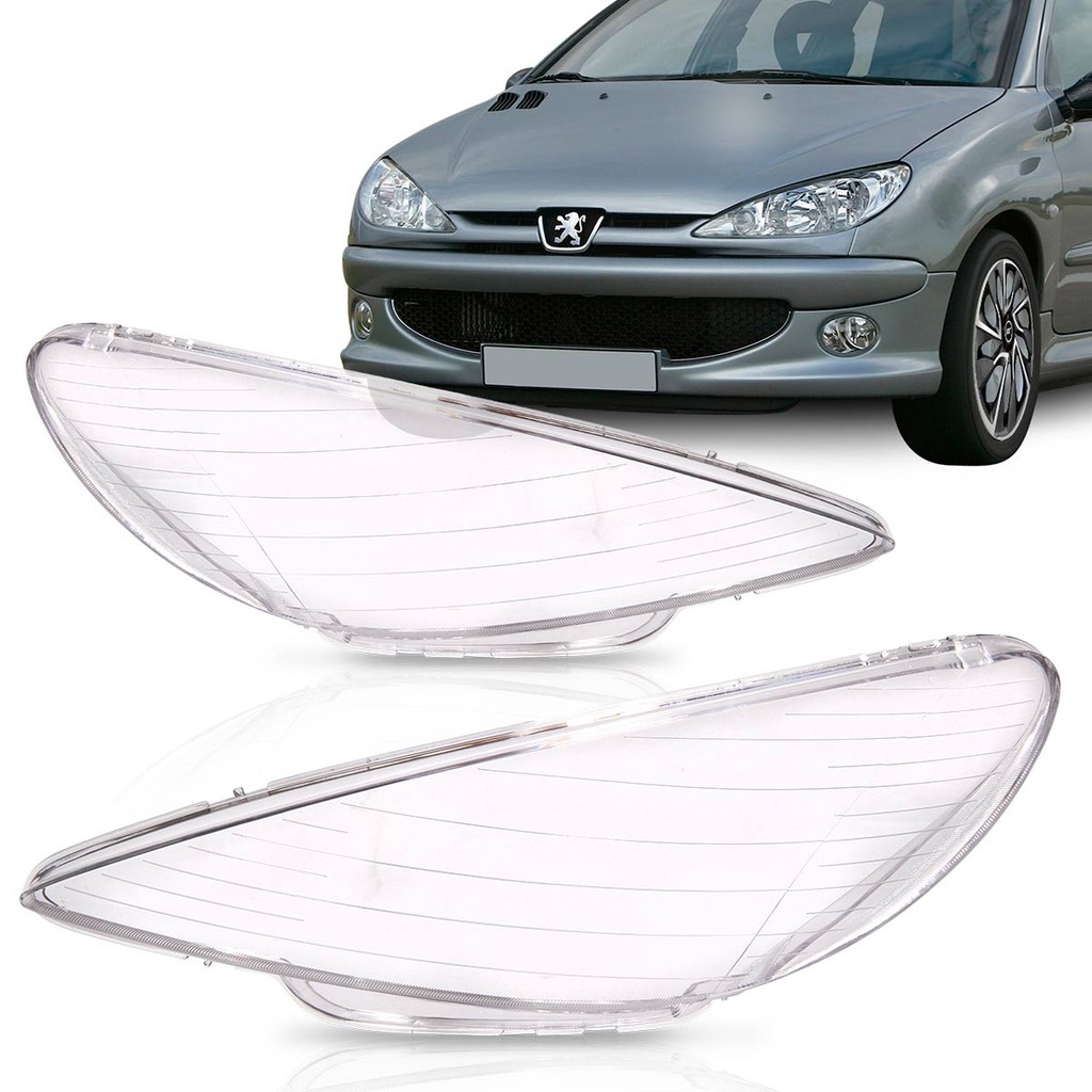 Lente Farol Peugeot 206 2004 2005 2006 2007 2008 2009 2010 2011 em Oferta na Shopee