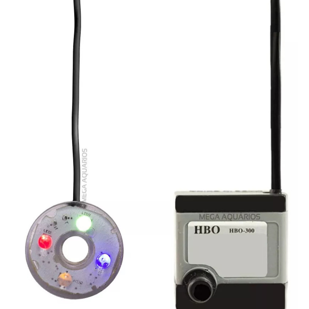 Bomba bombinha submersa fonte água decorativa com anel luz colorida led enfeite aquario oxigenação