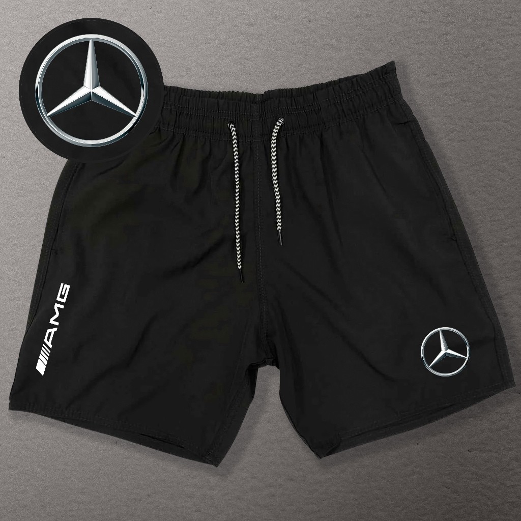 Bermuda Esportiva de Elastano Masculina MERCEDES Academia Corrida Skate Basquete Otaku