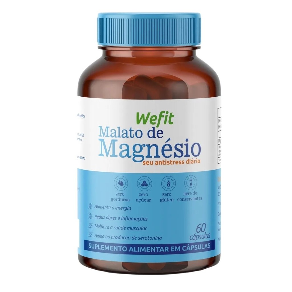 Malato de Magnesio 60 Cápsulas - WeFit em Oferta na Shopee