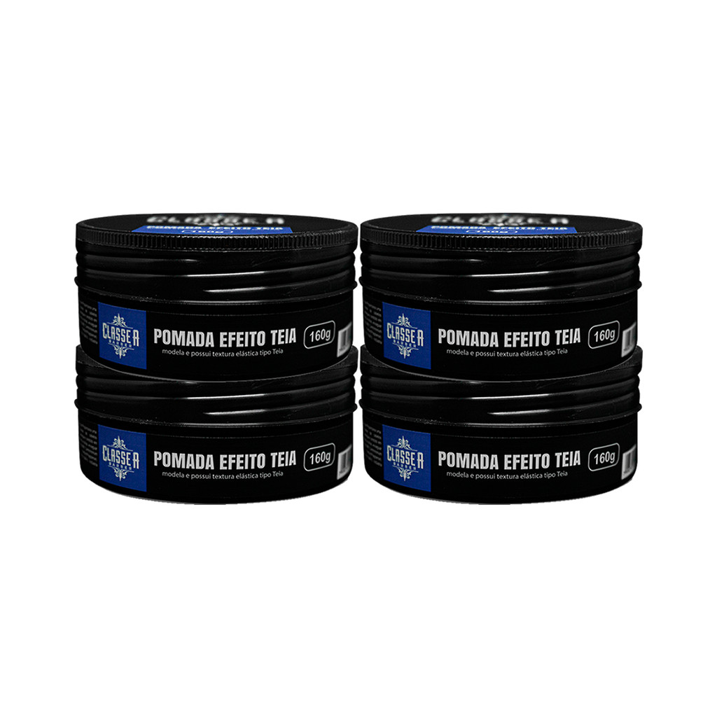 POMADA MODELADORA EFEITO TEIA EFEITO BRILHO EXTREMO FIXA E MODELA 160G - KIT 4UN -  CLASSE A