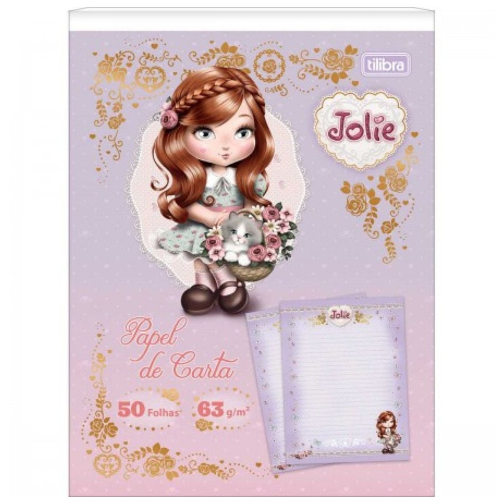 Bloco Papel de Carta Decorado Jolie 50fls 63g/m² - Tilibra