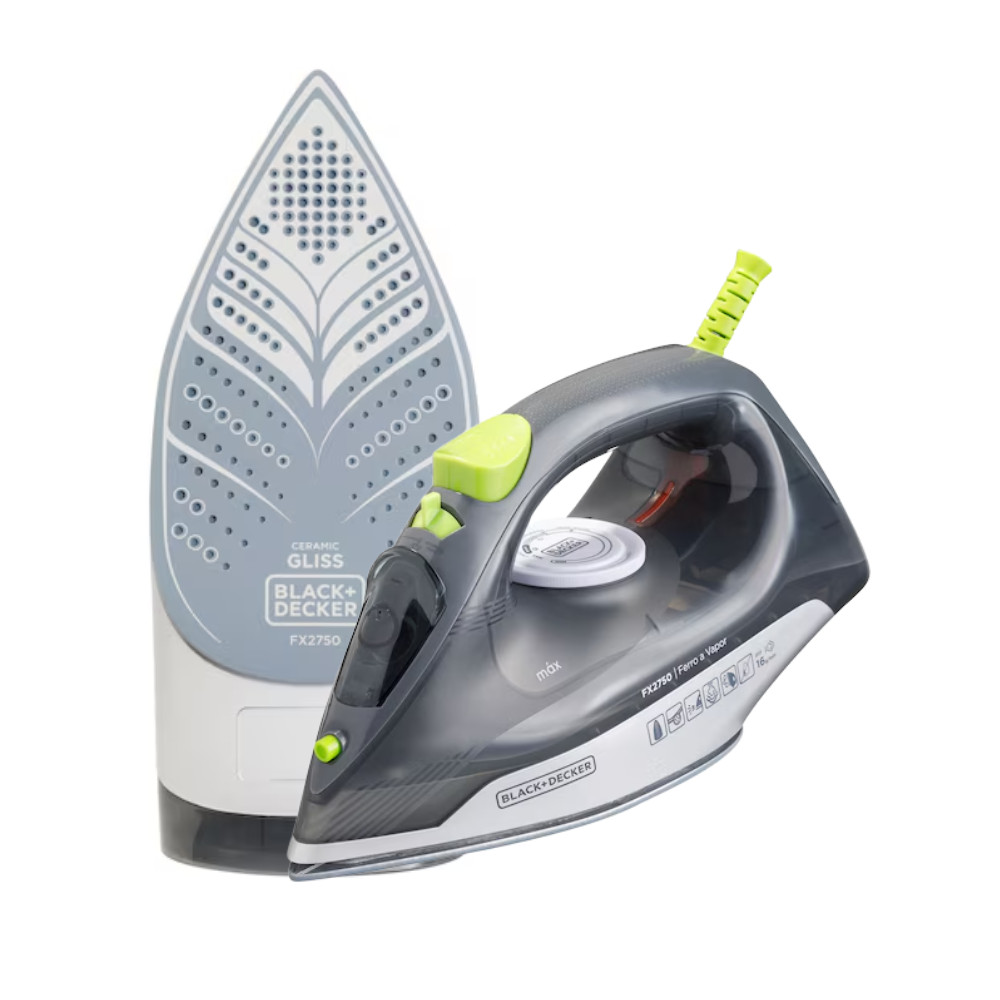 Ferro De Passar Roupa Vapor Vertical Base Cerâmica 127V Black Decker