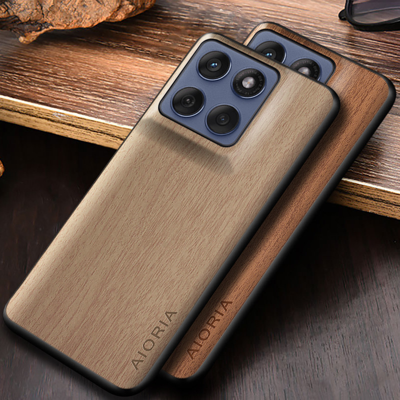 Capa Para Moto Edge 60 Fusion Pro Neo G05 G15 Power E15 funda Padrão De Madeira De Bambu Traseira De Couro G Stylus 2025