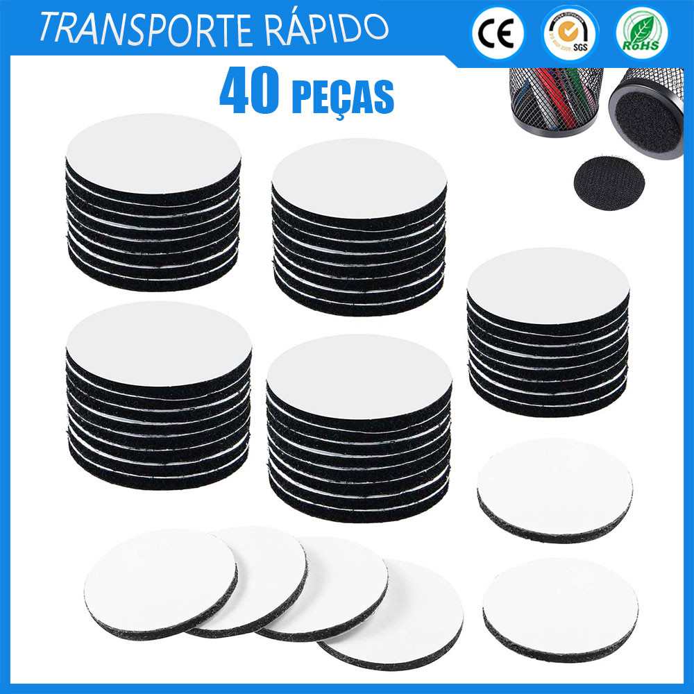 40pcs preto 5cm redondo velcro almofada do sofá fixador mesa e cadeiras mesa almofada dispositivo anti-derrapante
