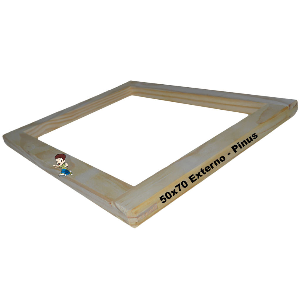 Quadro de Madeira 50x70cm externa de Pinus para Tela Serigráfica