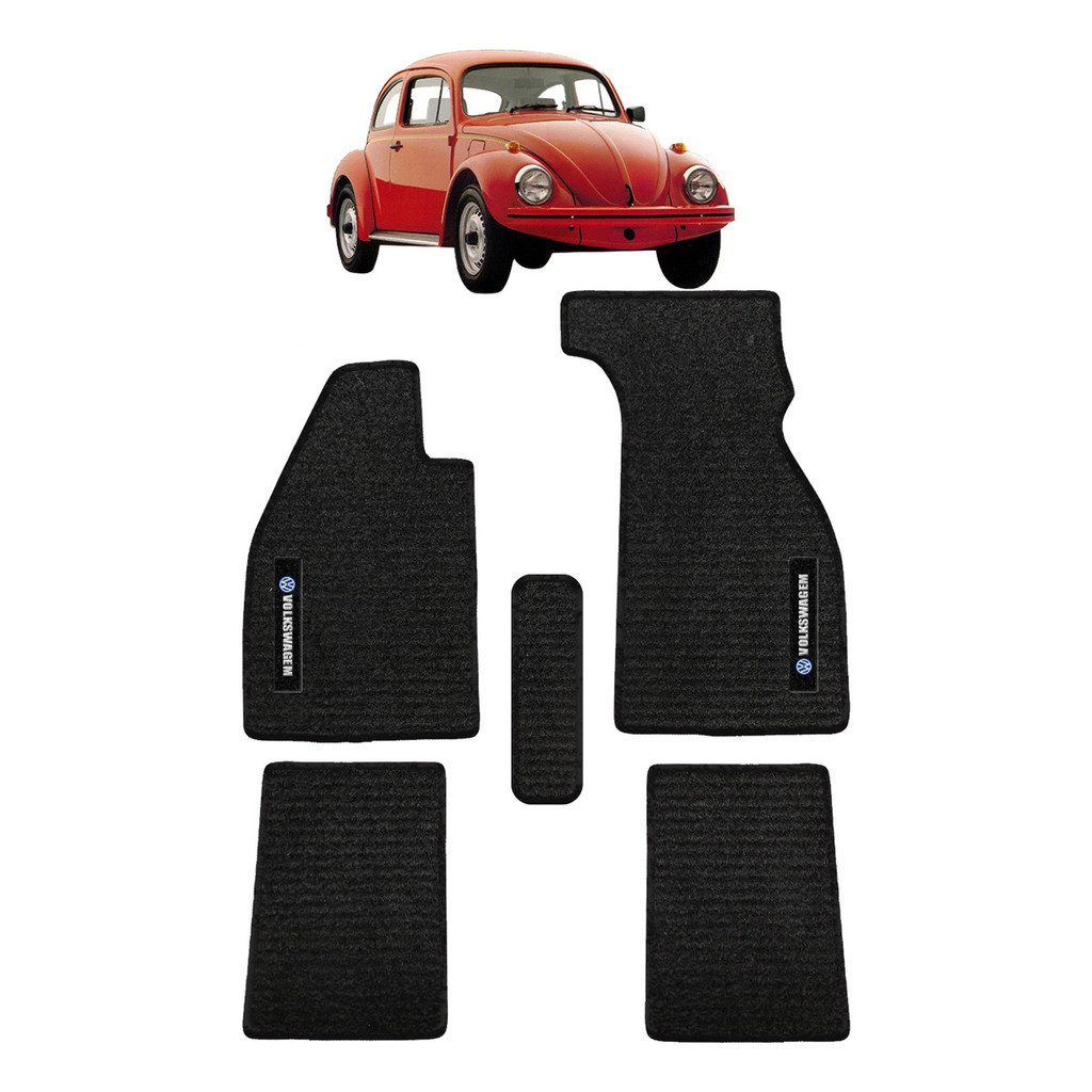 Kit de tapetes 5 peças específico Fusca 2013 ... 2024 Carpete Preto