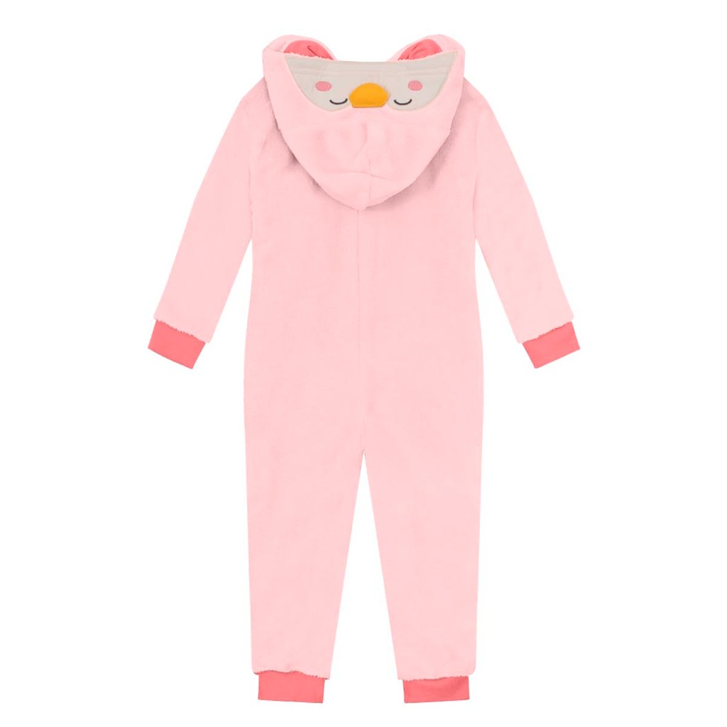 Macacão pijama infantil unissex de ursinho Brandili Rosa - Baby & Kids Fashion