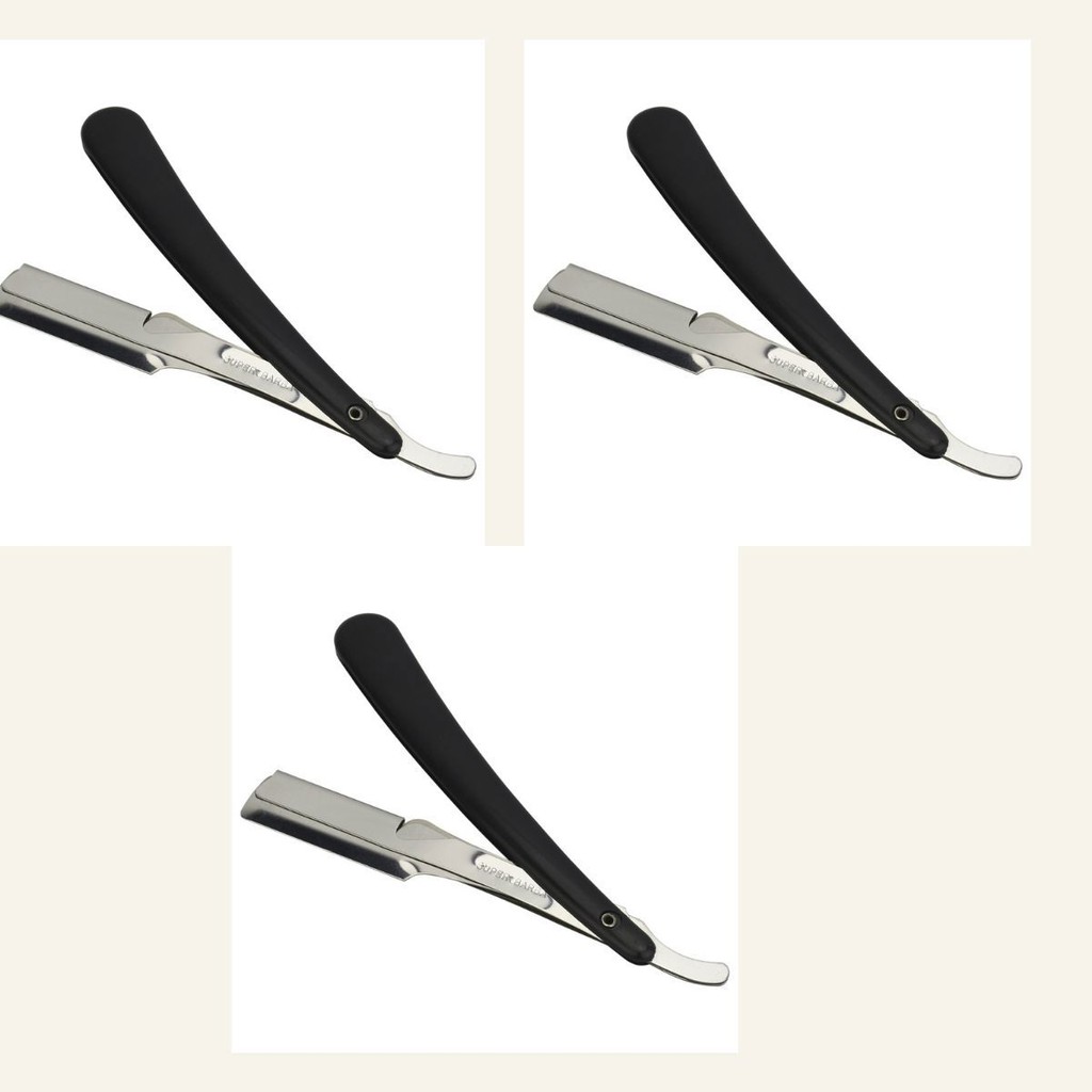 Kit 3 Super Barba - Navalhete Inox com Cabo de Plástico