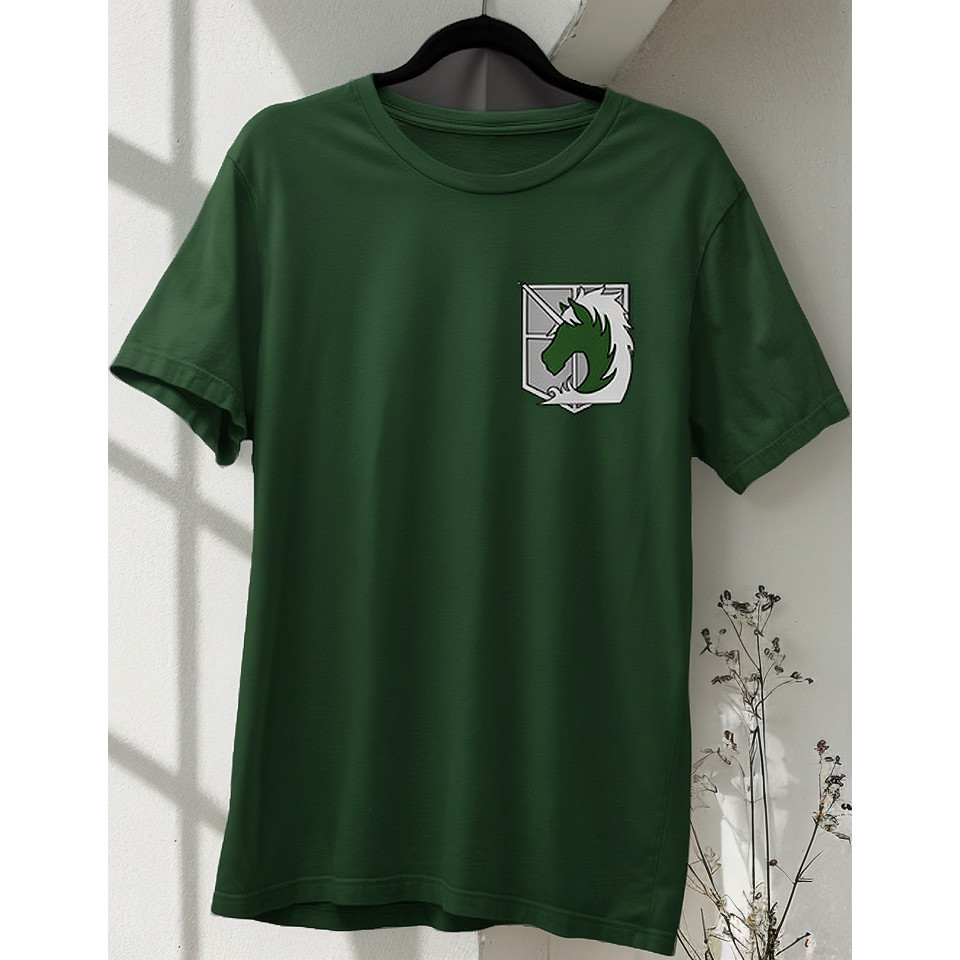 Camisa Camiseta Blusa Algodao Streetwear Masculina Feminina Anime Attack On Titan Brigada De Policia Militar