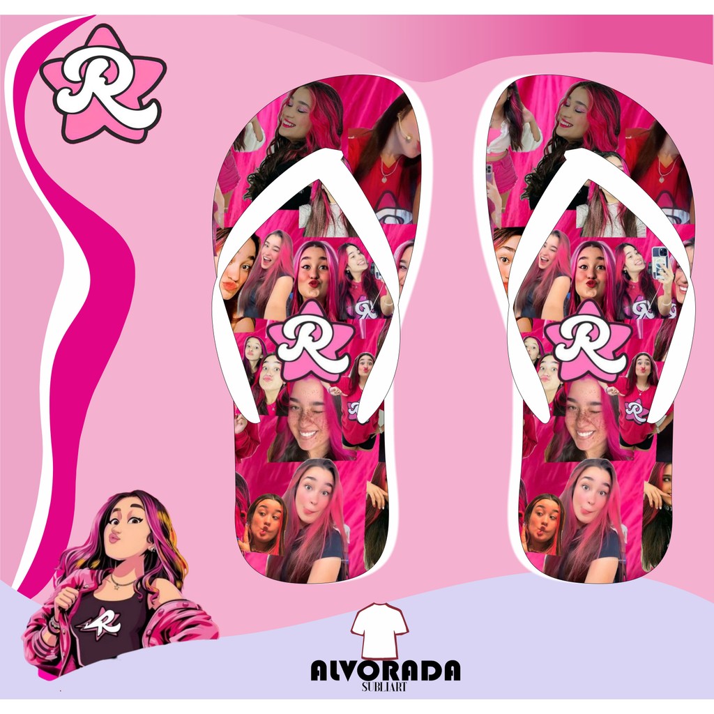 Chinelo Sandalia Emilly Vicky Personalizado Menina Personagem Youtuber Adulto Infantil
