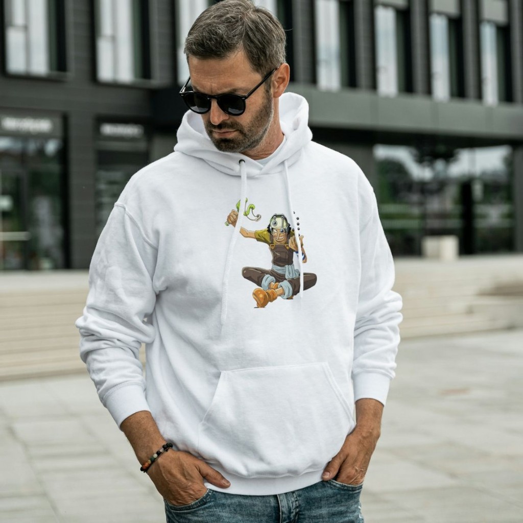 Moletom Canguru One Piece Usopp tecido Algodão Masculino Feminino