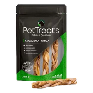 Snack Natural Desidratado Colágeno Trança P/ Cães Pettreats em Oferta na Shopee