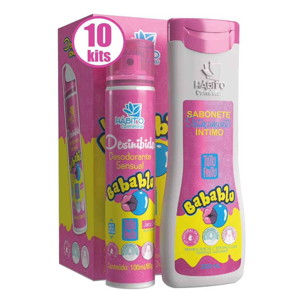 10 Kit Desodorante E Sabonete Babablu Tutti Hábito Atacado