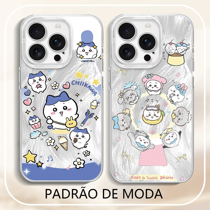 Anime chiikawa capinha kawaii com Samsung A05S A14 A15 A55 S22 S23 S24 Ultra