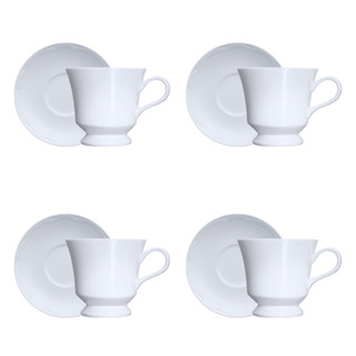 Jogo 4 Xícaras Chá C/ Pires Cottage Porcelana Germer em Oferta na Shopee