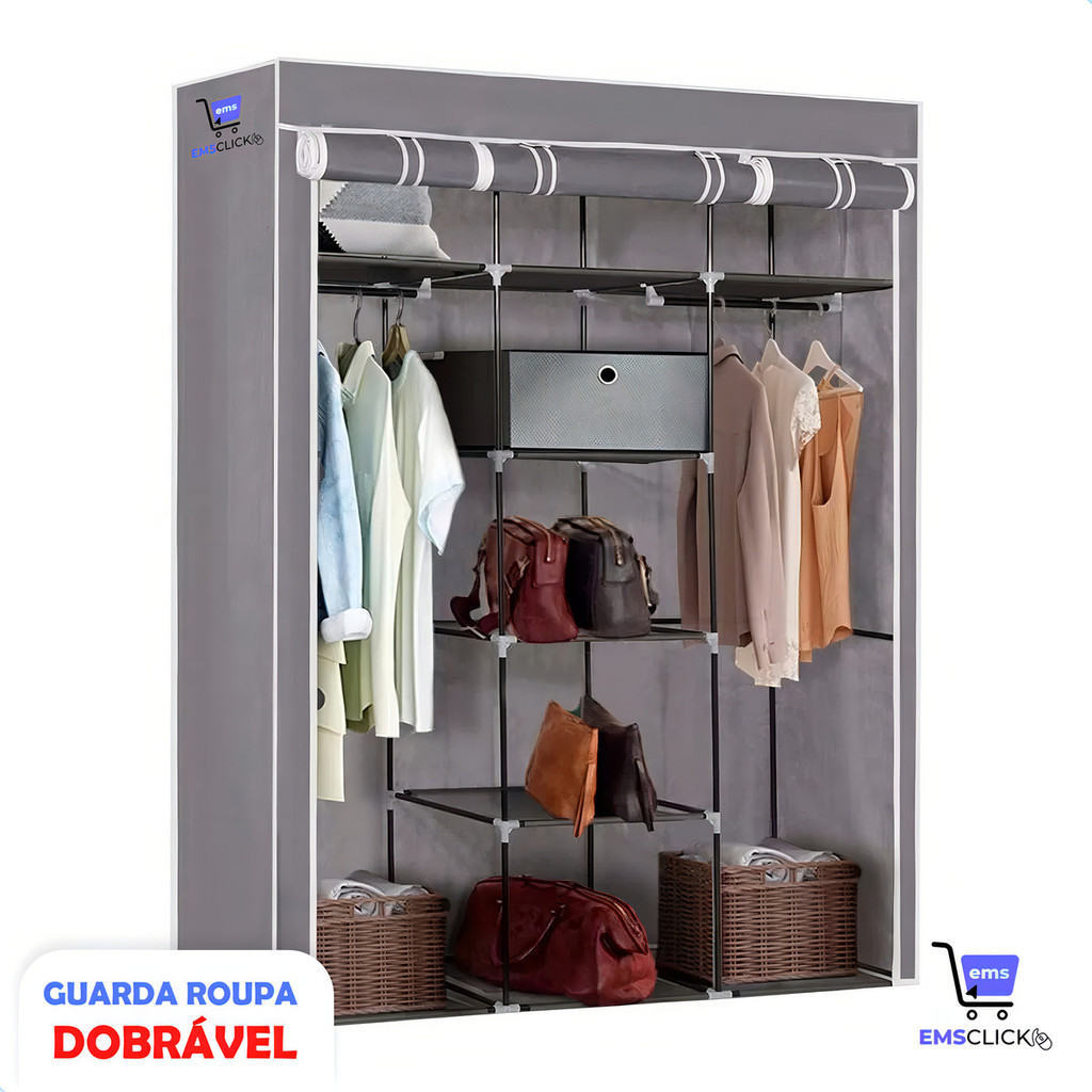 Guarda Roupa Dobrável Organizador De Roupa Armário Grande
