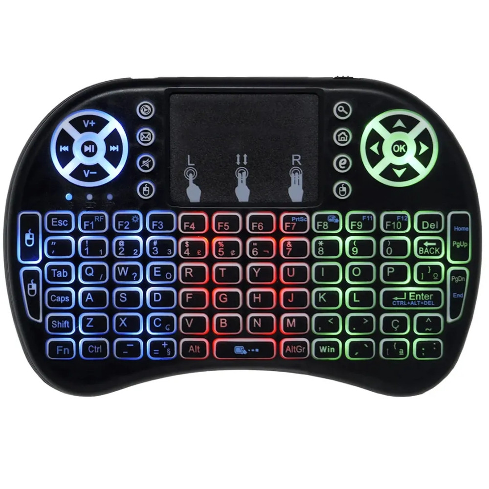 Mini Teclado com Touchpad Com Led Usb Android Console e Tv