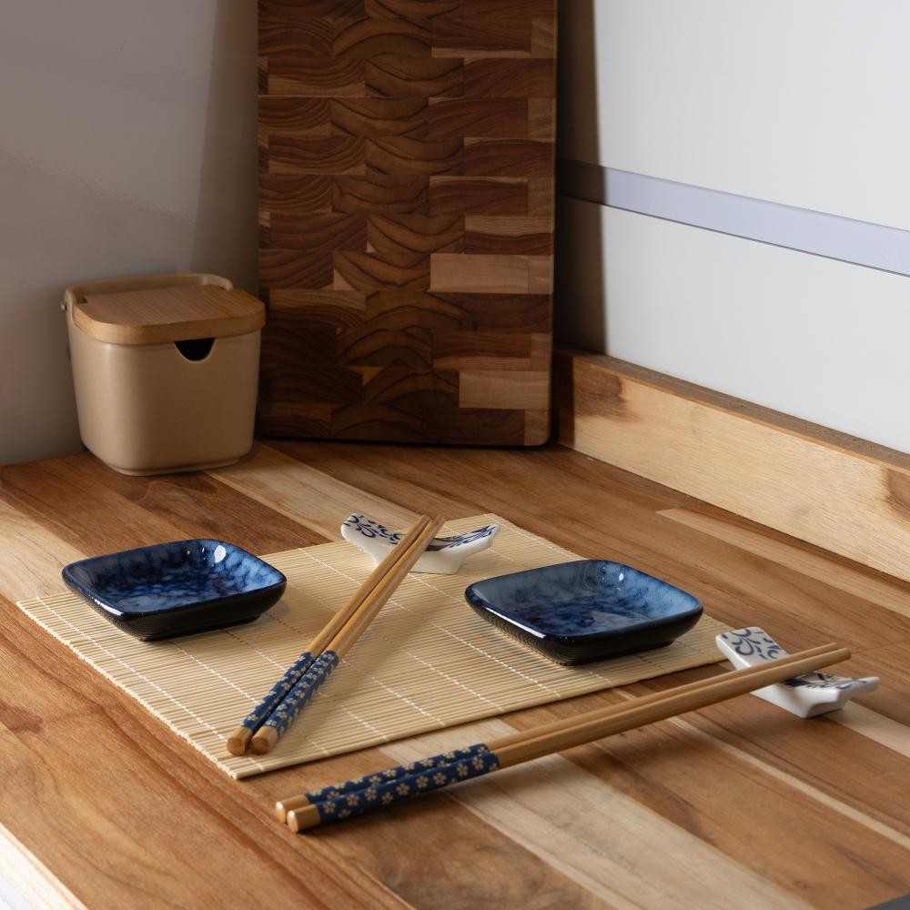 8 Peças Wolff Koi de Bambu para Sushi Jantar Japônes