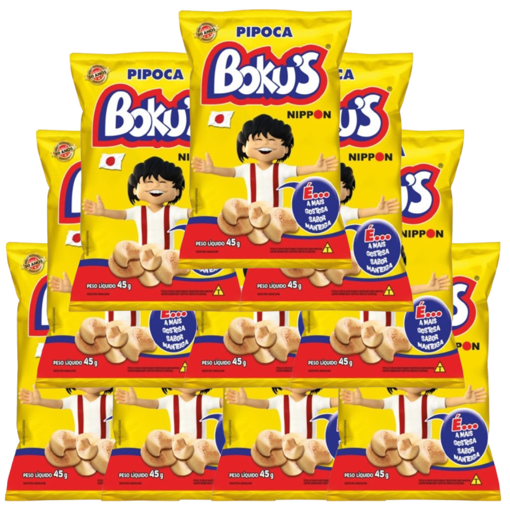 Pipoca Bokus 45g Salgada Com 10 Unidades em Oferta na Shopee