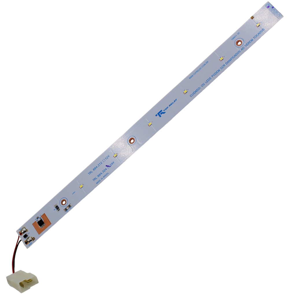 Regua Leds Onibus Caminhao 24v Conector 40x3cm 6leds Iluminação