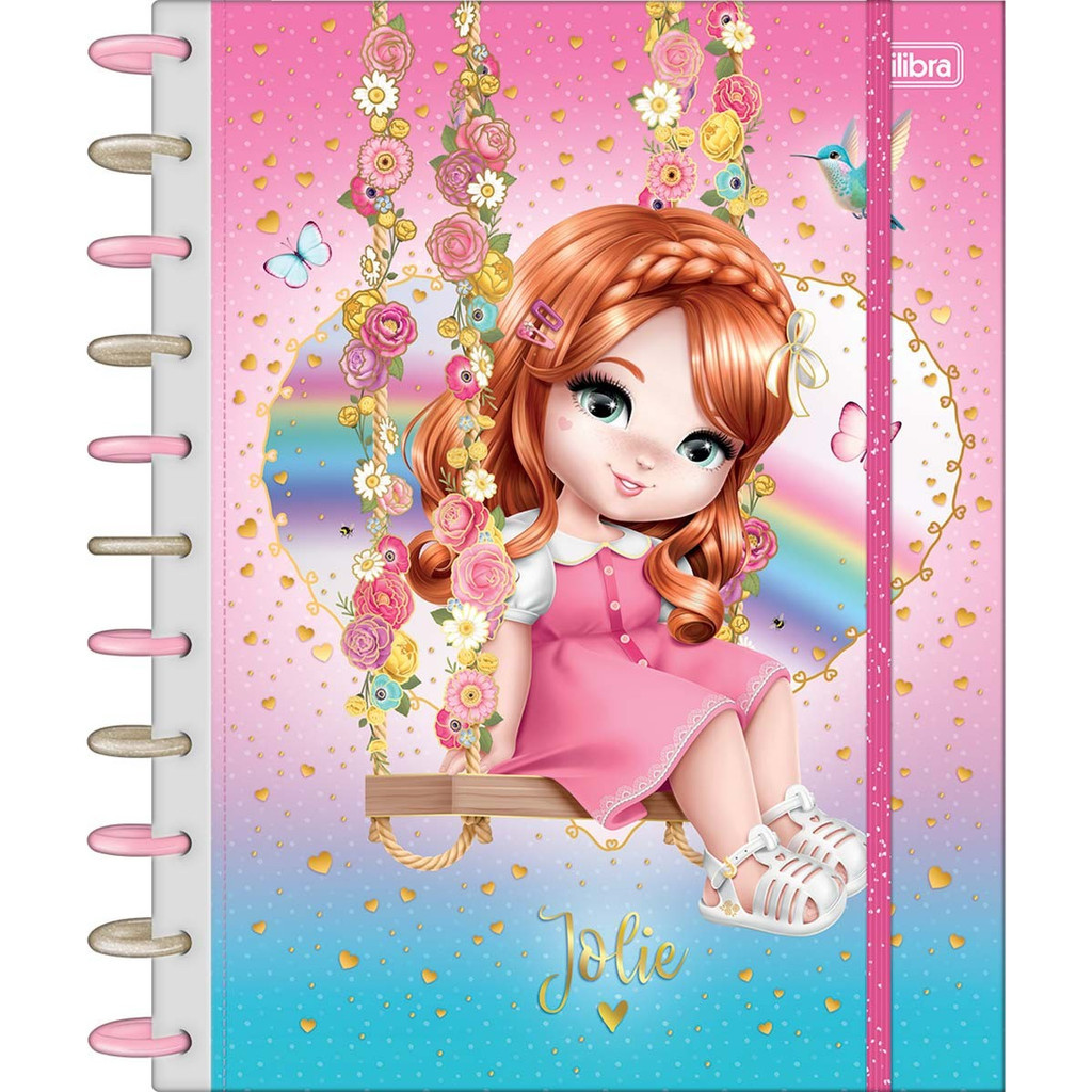 Caderno Escolar Tilidisco 1 Matérias Jolie 80 Folhas Tilibra
