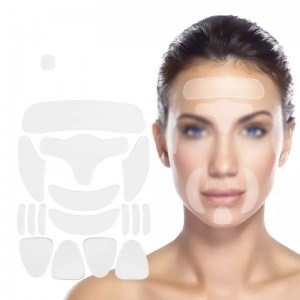 adesivo anti rugas Kit 16 Peças Reutilizável para Rosto Adesivo Fita Gel Silicone Anti-rugas Linhas Faciais