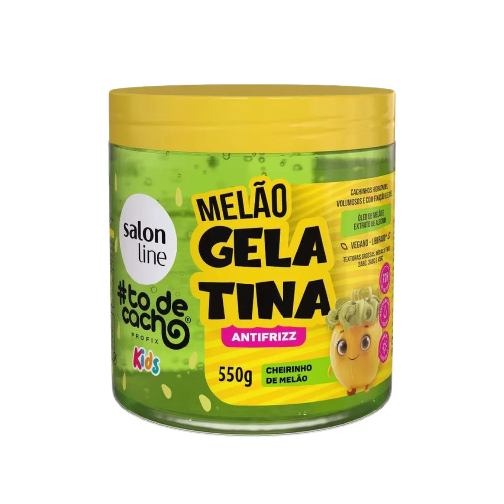 Gelatina Salon Line Melão Kids Antifrizz #todecacho 550g em Oferta na Shopee