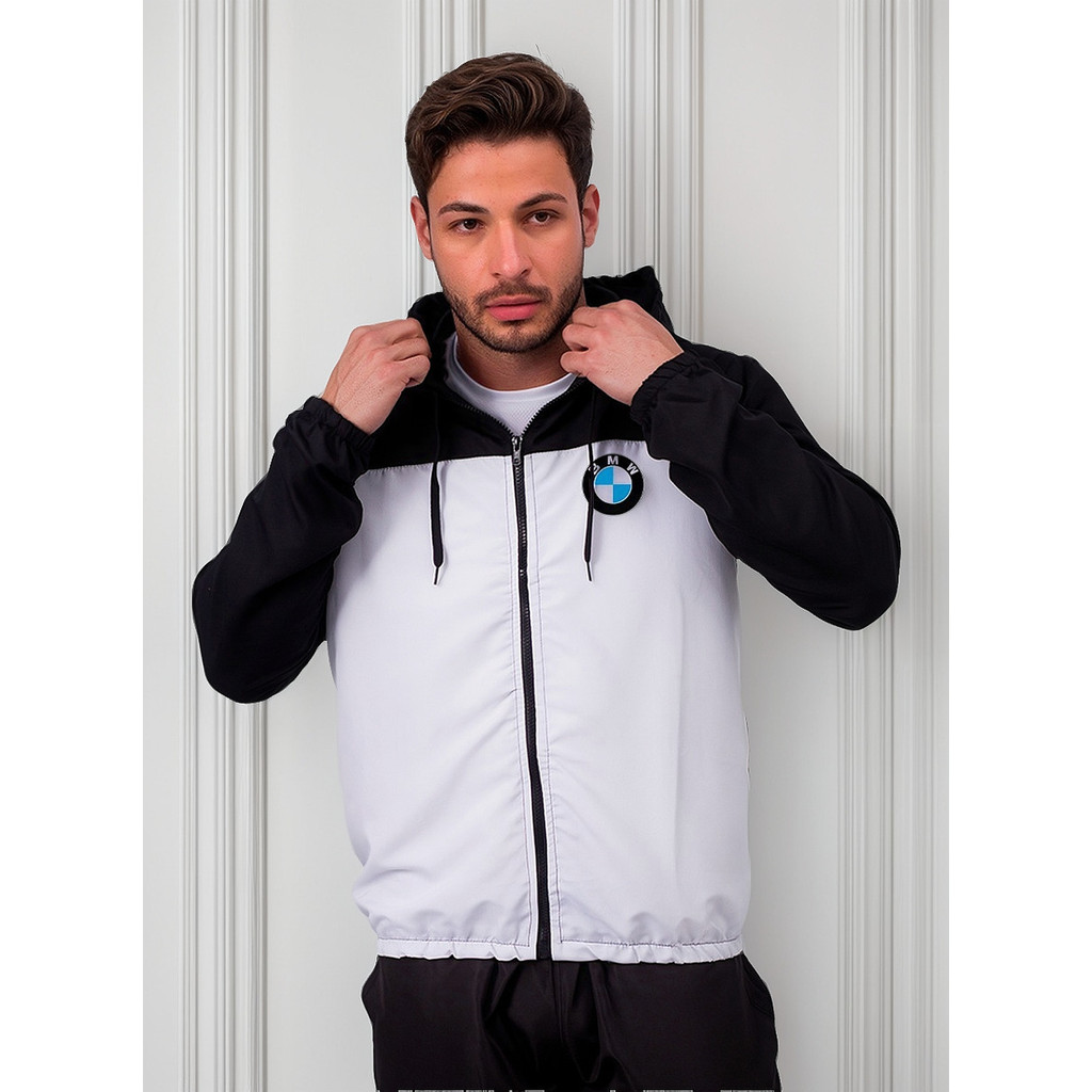Jaqueta Corta Vento Blusa Motoqueiro Bmw Leve Com Capuz